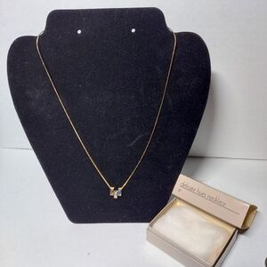 Vintage Avon Delicate Hues Necklace With Pink Blue & Clear 18" Long